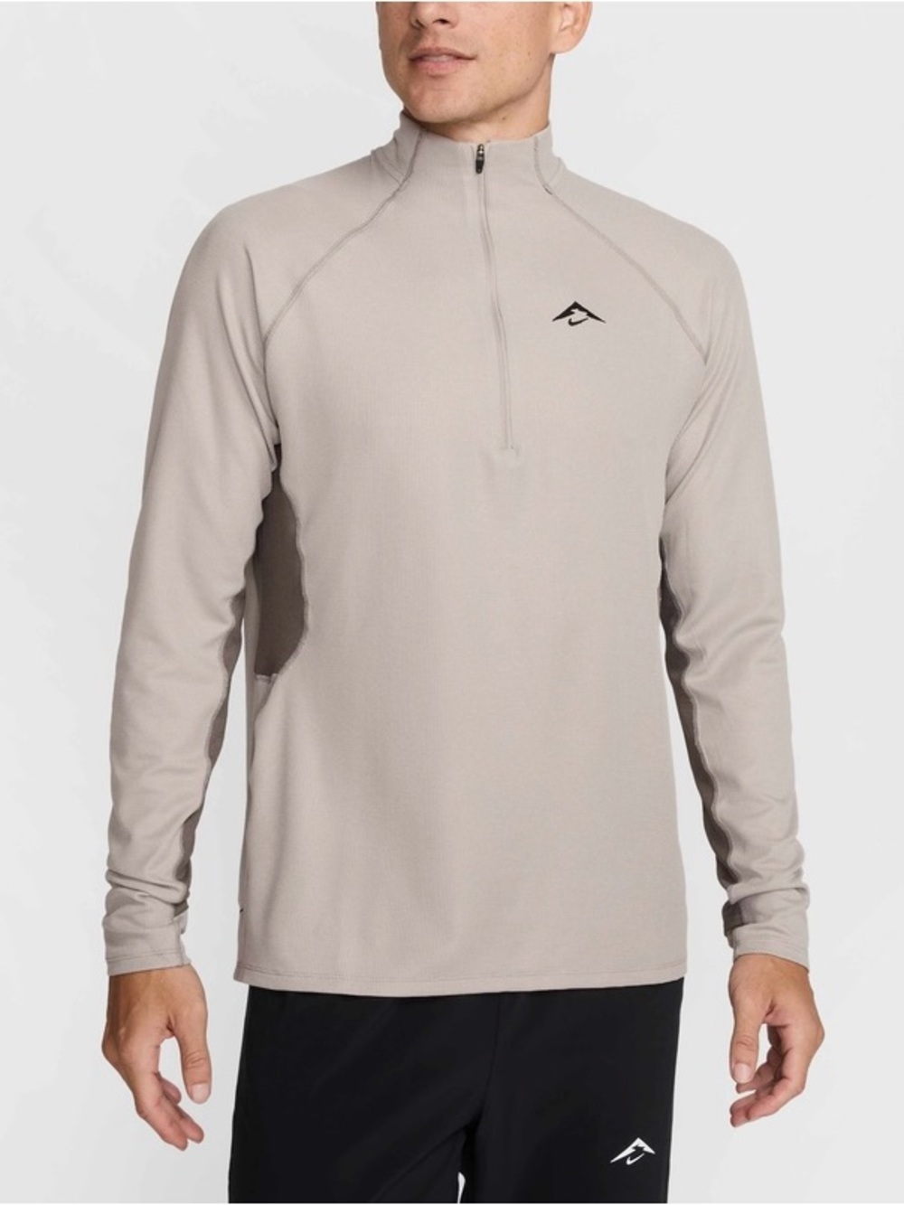 NWT Nike Trail Mens Dri-FIT 1/2-Zip Mid Layer Wool Blend Running Top XXL Gray
